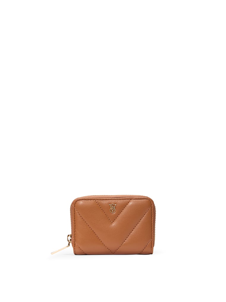 Small Wallet With Zip, Brown, large