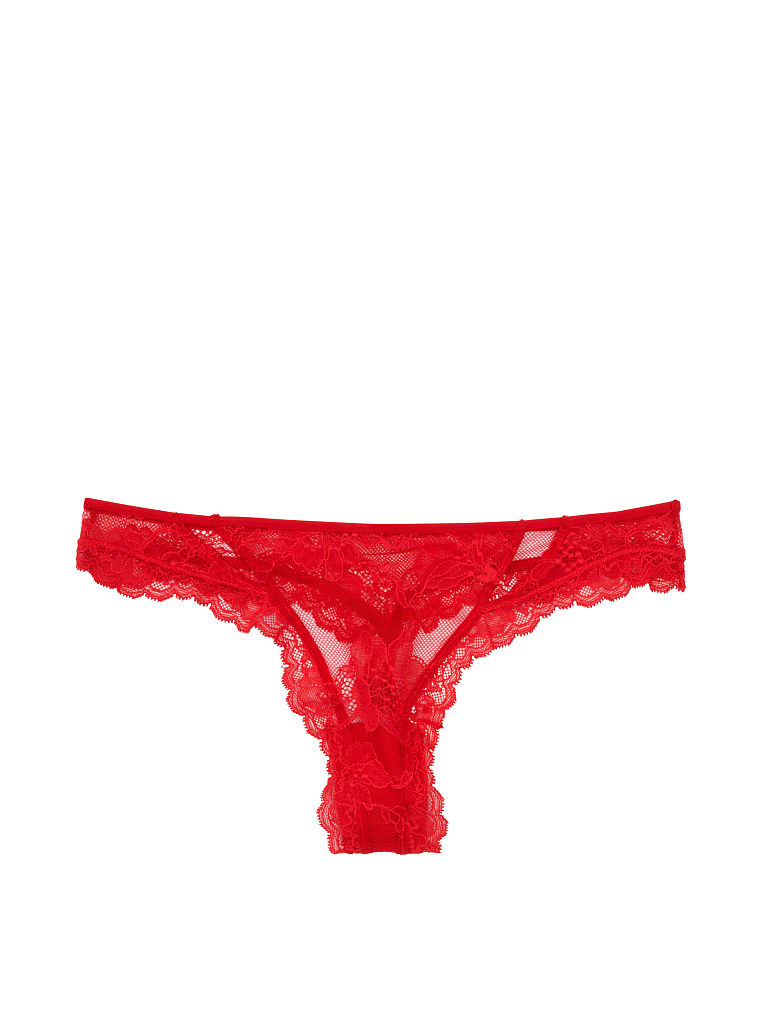 Tanga De Encaje Con Aberturas, Lipstick, large