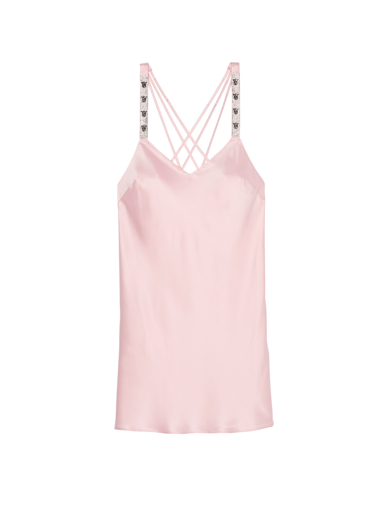 Scattered Shine Strap Satin Strappy-back Slip, Pretty Blossom, large
