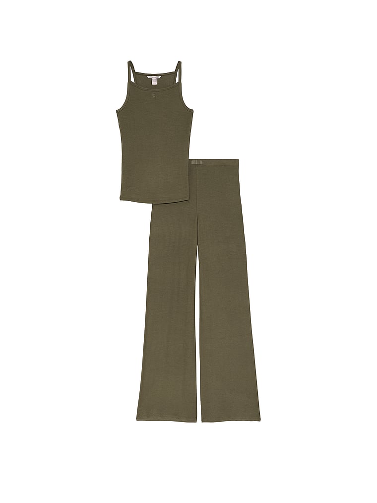 Juego De Top Y Pantalón De Canalé De Modal, Casual Olive, large