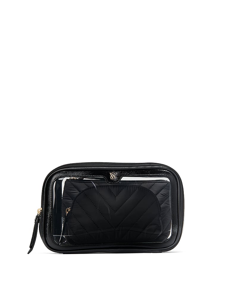 Neceser De Maquillaje, 3 Piezas, Black V-Quilt, large
