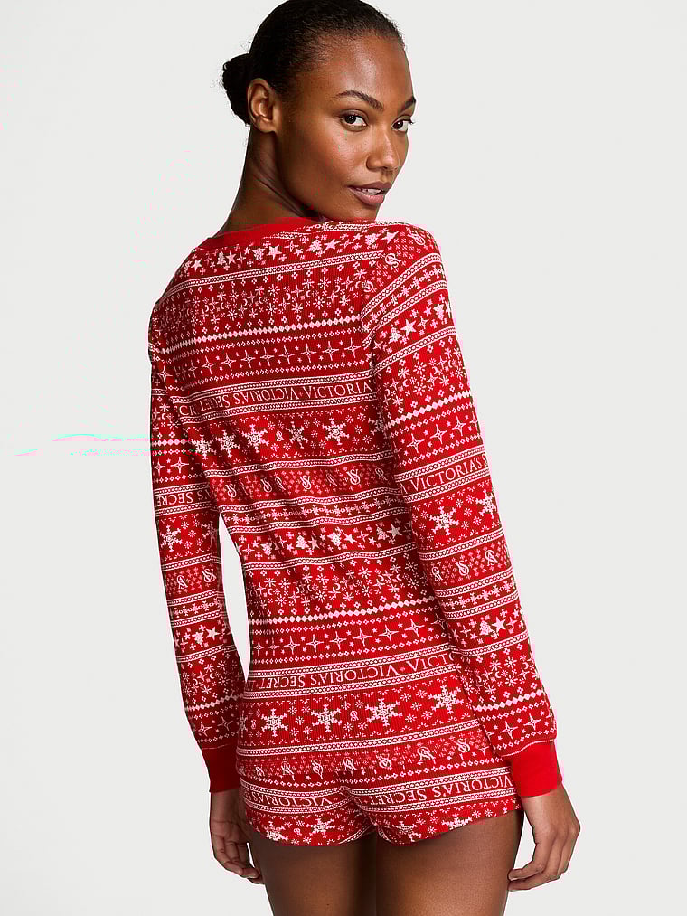 Pijama Corto Térmico, LIPSTICK FAIR ISLE, large