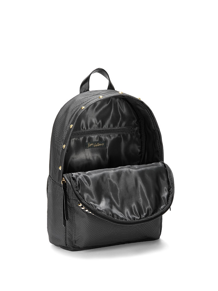 Mochila Nylon Pitón Y Tachuelas, Black/Studs, large