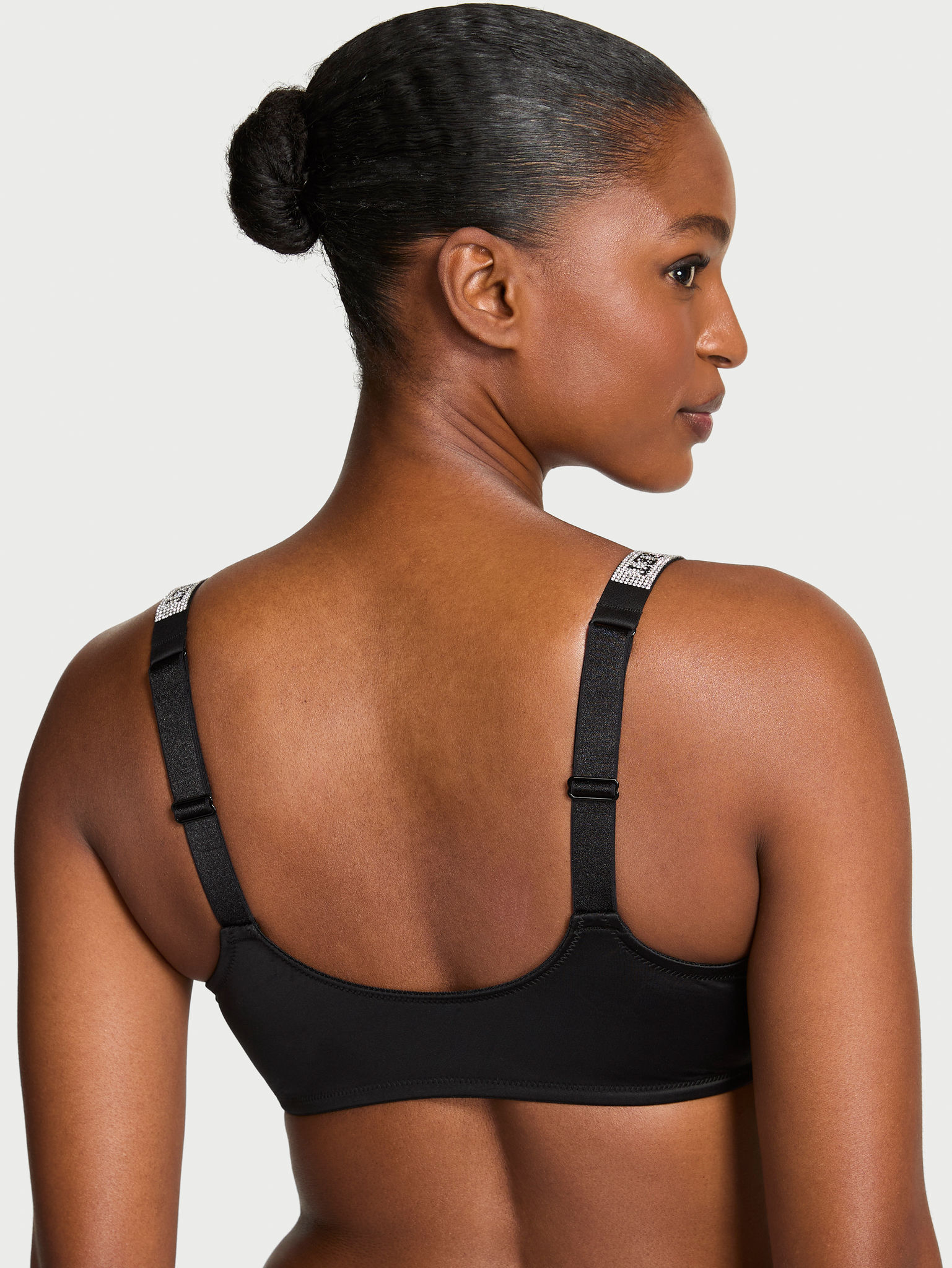 Shine Strap Scoop Bralette, Black, large