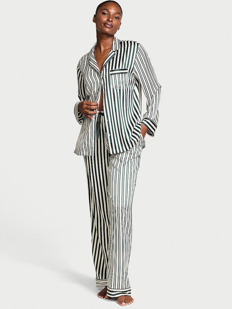 Pijama Largo De Satén Brillante, IconicStrpe, large