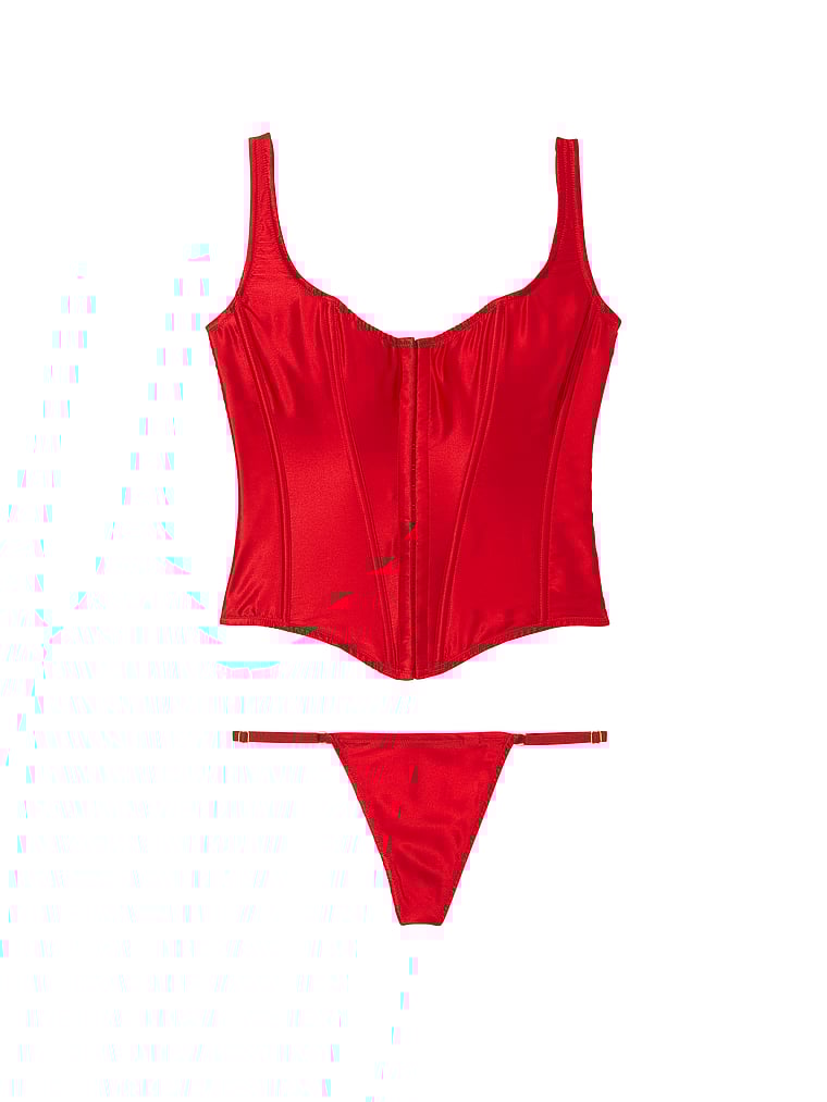 Vs Archives Silk Corset Set, Lipstick, large