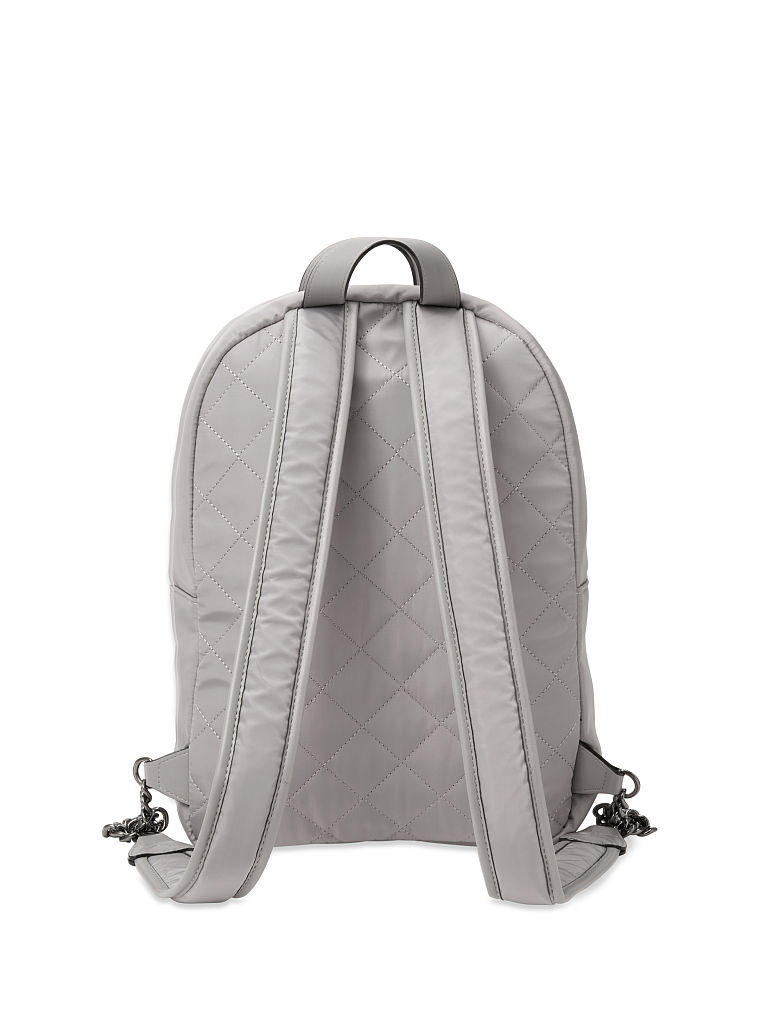 Mochila Urbana Con Guateado En V Y Tachuelas, Gray/Silver, large