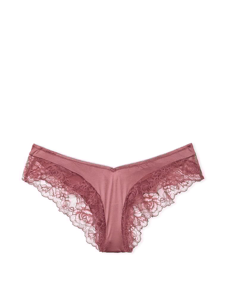 Braguitas Culottes De Pernera Alta Con Ribete De Encaje De Rosas, Vintage Rose, large