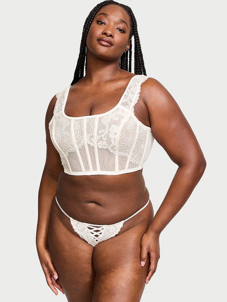 Tanga Con Bordado Floral Boho, Coconut White, large