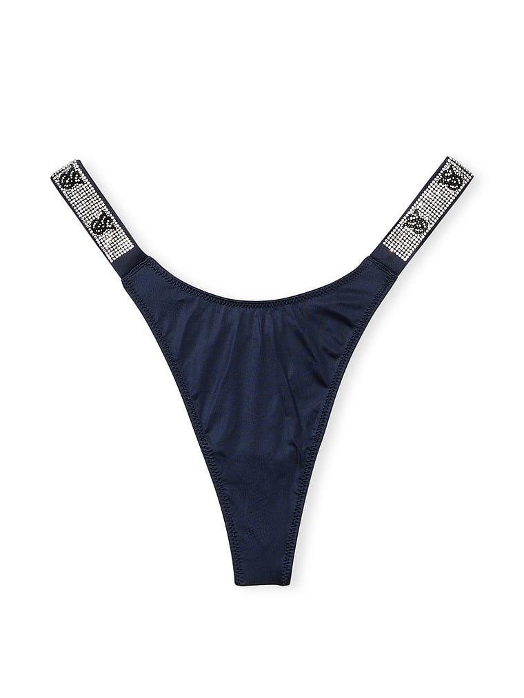Tanga Con Tira Brillante, Noir Navy, large