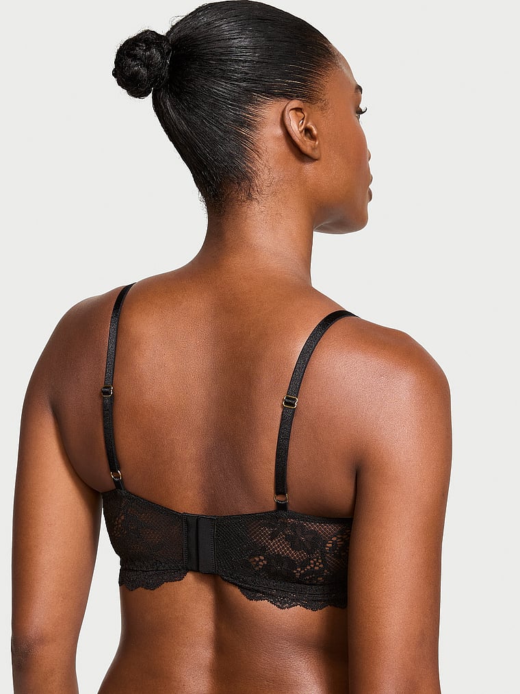 Bandeau De Encaje Con Relleno Ligero, Black, large