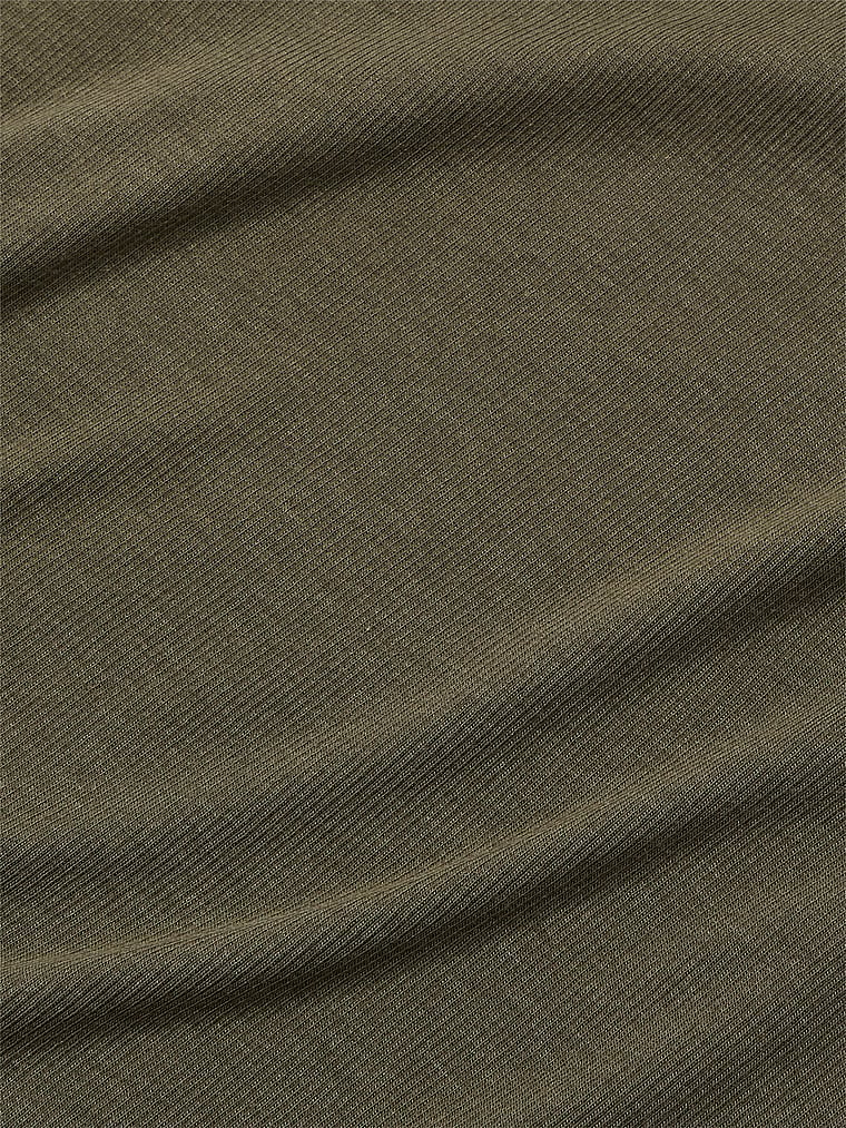 Ribbed Modal Scoop Long-sleeve Shortie Set, Casual Olive, large