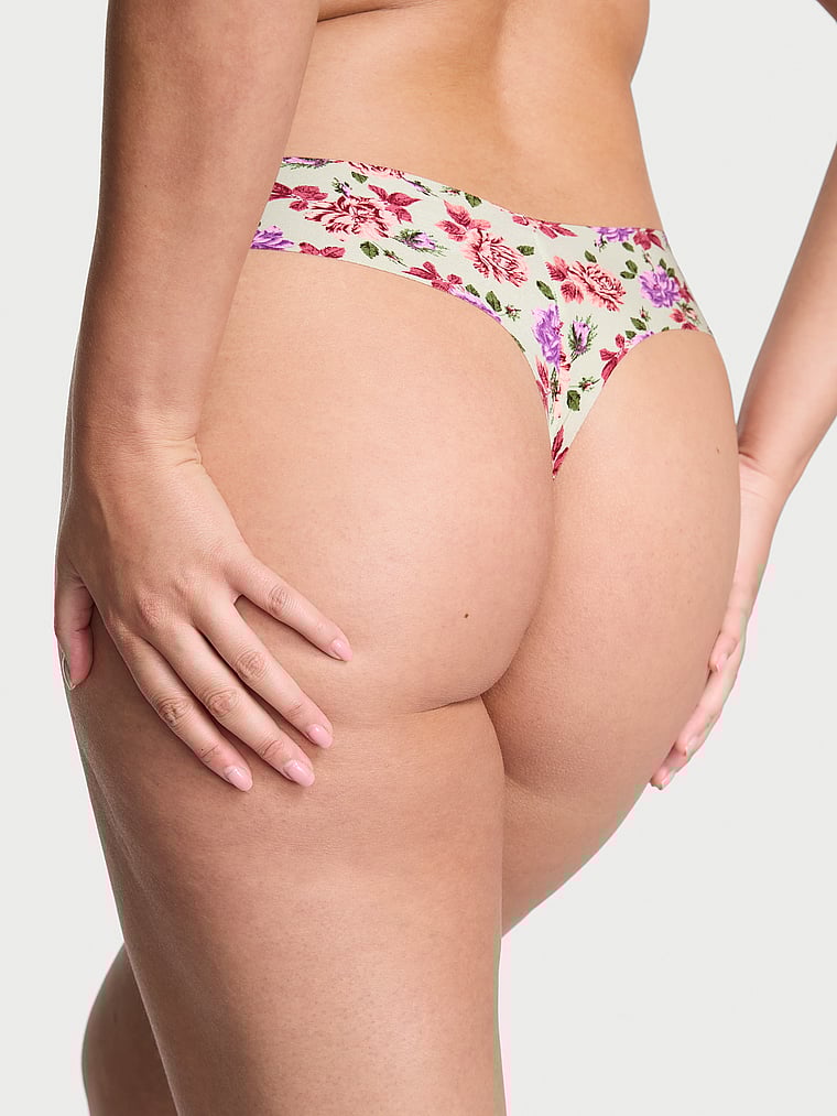 No-show Thong Panty, Fall Roses, large