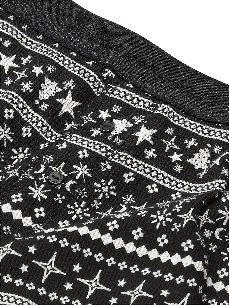 Pijama Largo Térmico, BLACK  FAIR ISLE, large