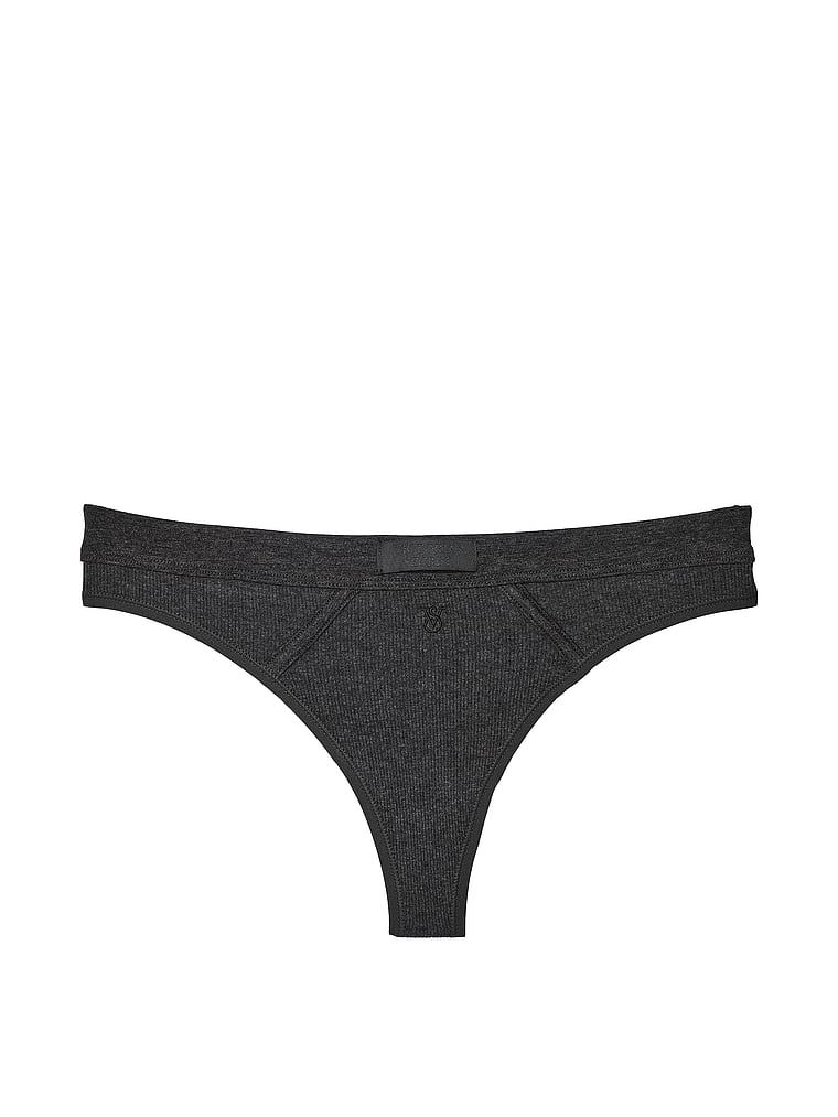 Tanga De Algodón Con Parche Con Logo, Charcoal Grey, large
