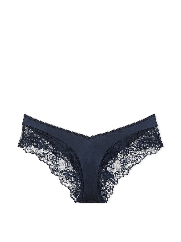 Braguitas Culottes De Pernera Alta Con Ribete De Encaje De Rosas, Dark Twilight, large