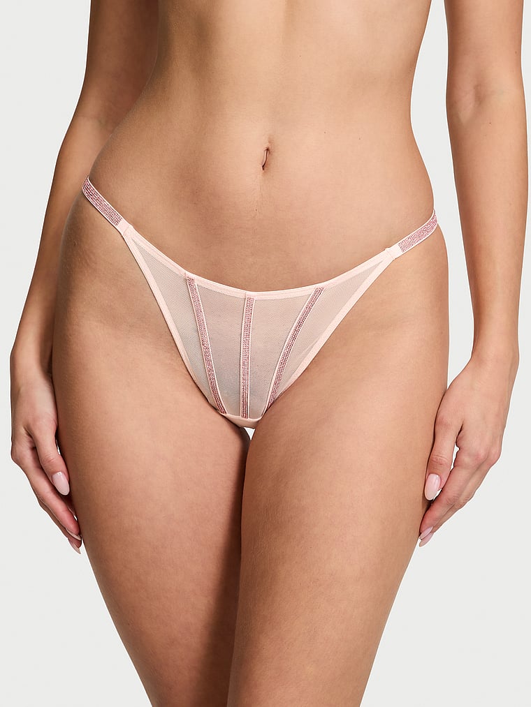 Tanga Transparente Y Brillante, Angel Pink, large