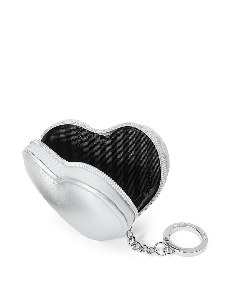 Llavero Con Bolsito De Corazón, Silver, large