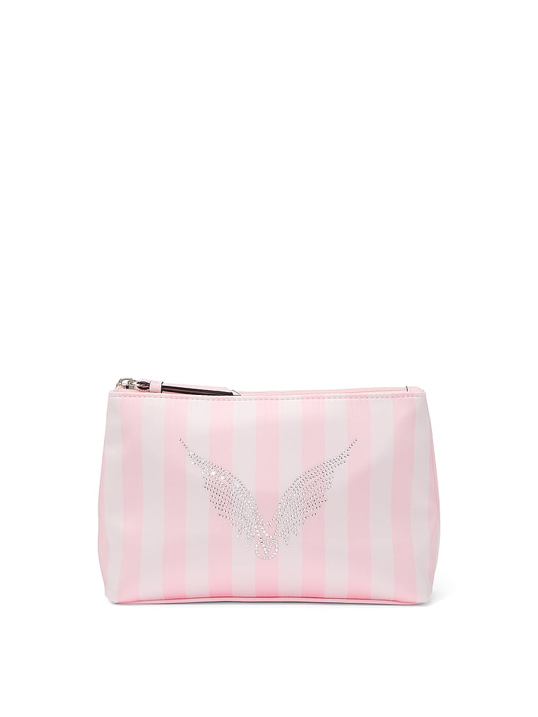 Satin Pouch, Heritage Stripe Diamante, large