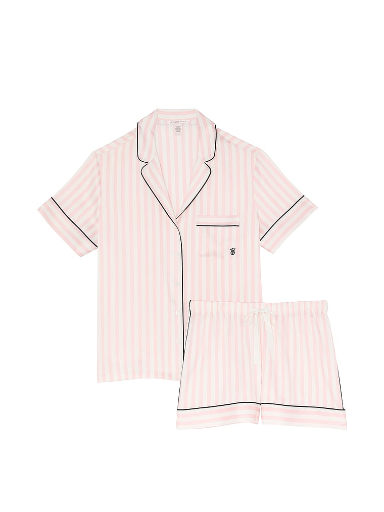 Pijama Corto De Satén, Iconic Stripe, large