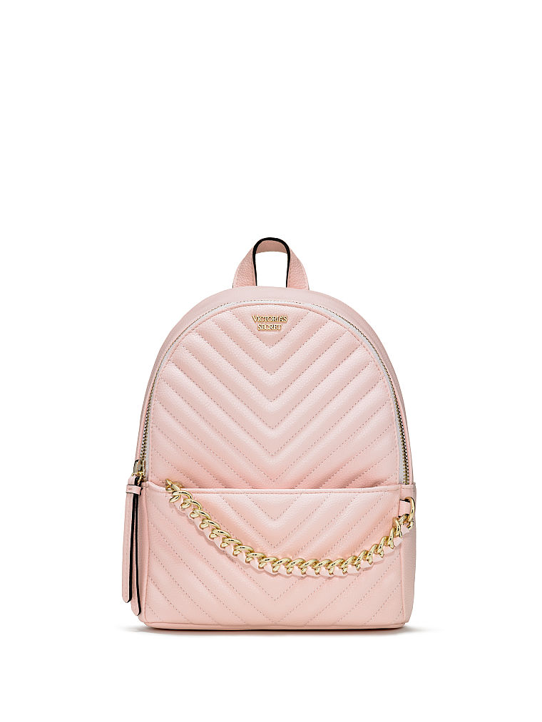 Mochila Urbana Pequeña Con Guateado En V Granulado, Blush, large