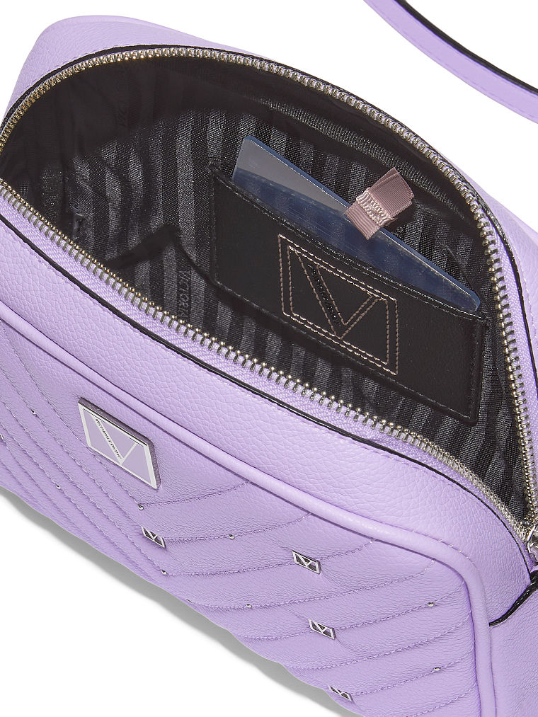 Bolso Bandolera Con Cremallera Superior Victoria, Lilac Stud, large