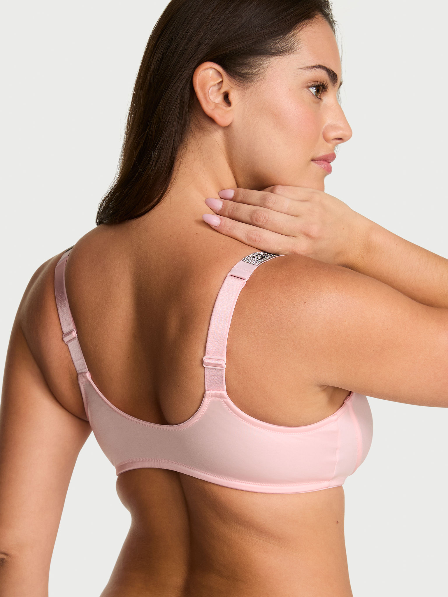 Shine Strap Scoop Bralette, Angel Pink, large