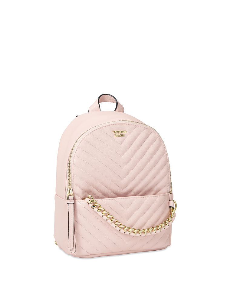 Mochila Urbana Pequeña Con Guateado En V Granulado, Blush, large