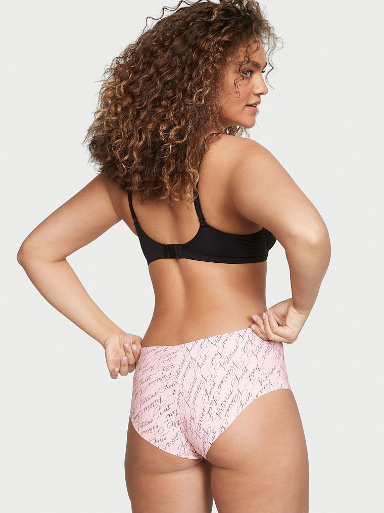 Tanga De Encaje Posey Con Lazos Laterales, Purest Pink Victoria Script, large