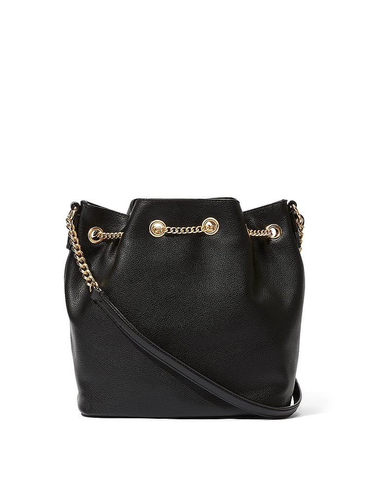 Bucket Crossbody Bag, Black, large