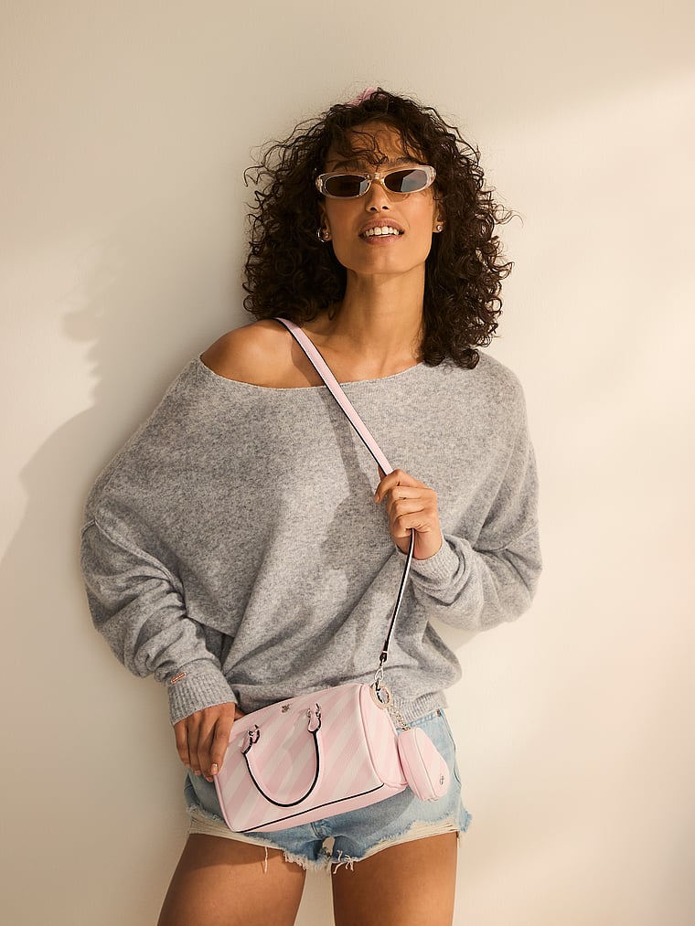 Mini Duffle Crossbody Bag, Heritage Stripe, large