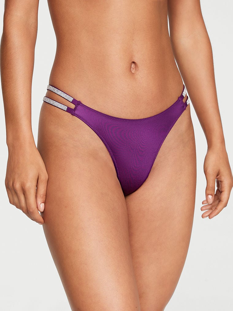 Tanga Suave Con Tiras Brillantes Dobles, Grape Soda, large