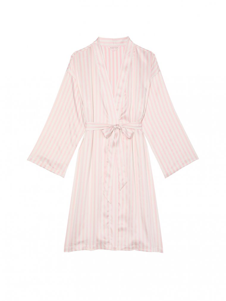 Bata Midi De Satén, Pink Iconic Stripe, large