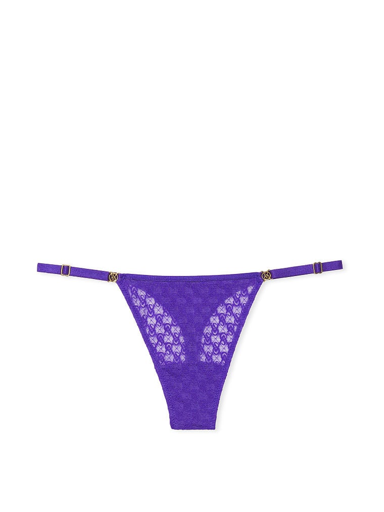 Tanga De Encaje Con Tiras Ajustables Icon By Victoria's Secret, Purple Shock, large