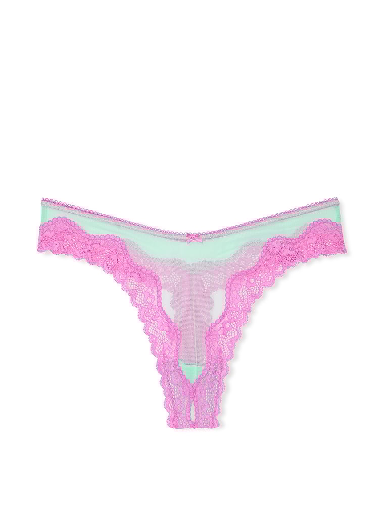 Tanga De Malla Y Pernera Alta Con Ribete De Encaje Tease, Waterfall & New Peony, large