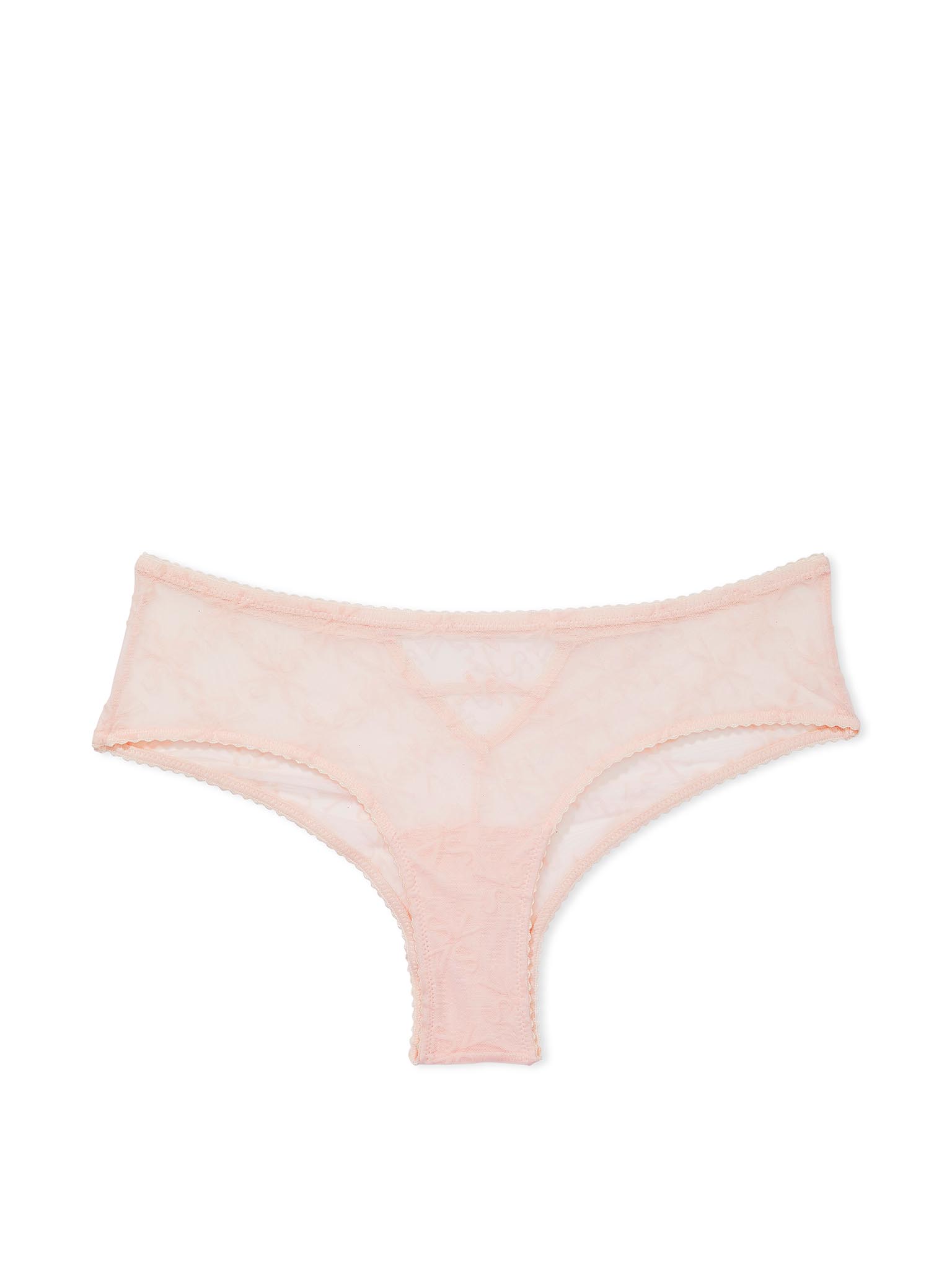 Braguitas Culottes De Malla Con Logo De Terciopelo, Pink Flocked Logo, large