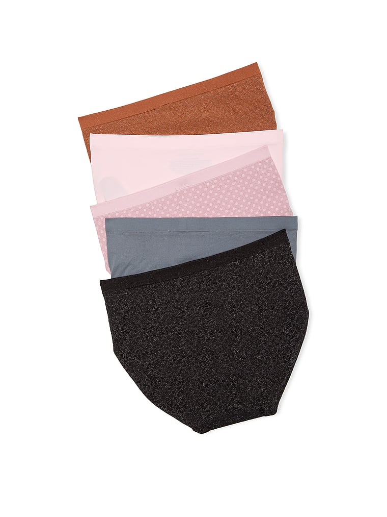 5-pack Seamless High-leg Brief Panties, Multi, large