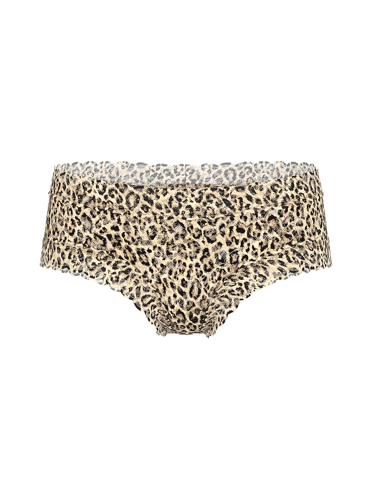 Lace Cheeky Panty, Natural Leopard, large
