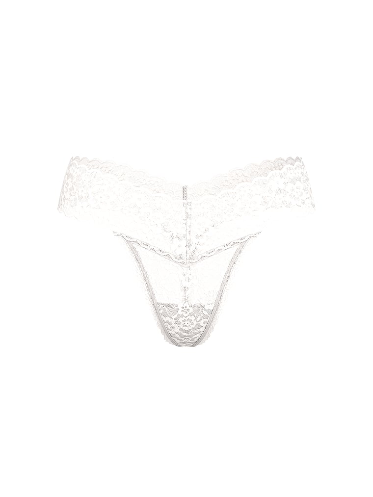 Lace Thong Panty, Coconut White, large