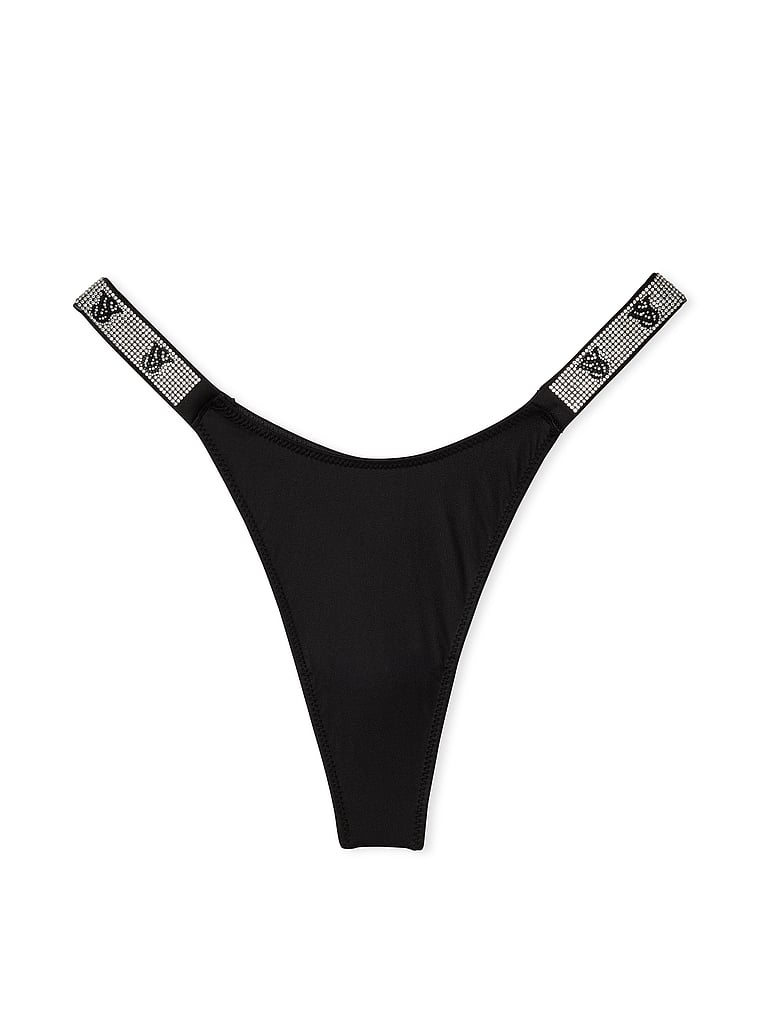 Tanga Con Tira Brillante, Black, large