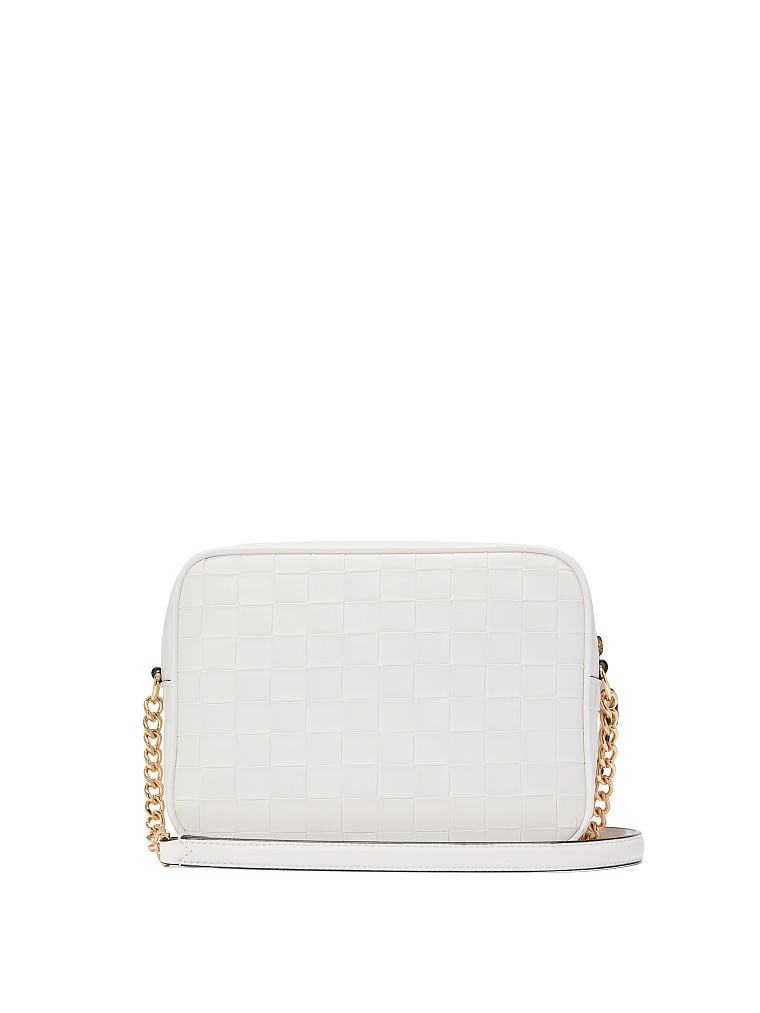 Bolso Bandolera Con Cremallera Superior Victoria, White Woven, large