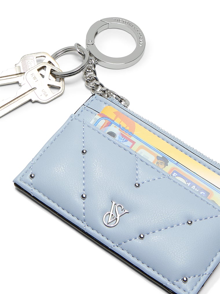 Card Holder Keychain, Adrift Blue, large